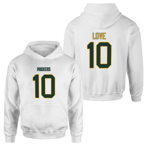 Jordan Love Green Bay Packers Hoodie XXL - Beyaz