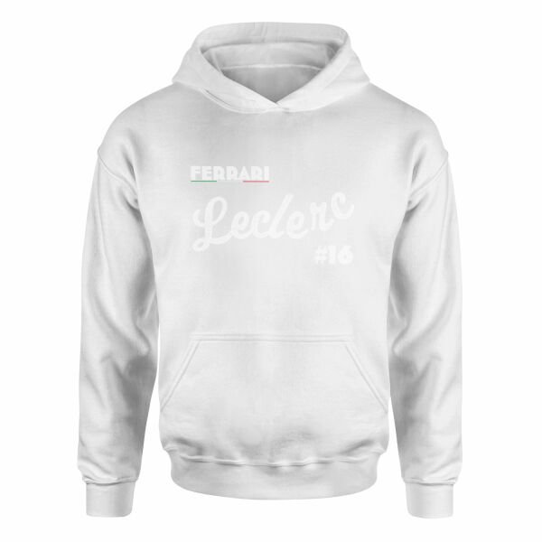 Charles Leclerc Cursive Illustration Hoodie XXL - Beyaz