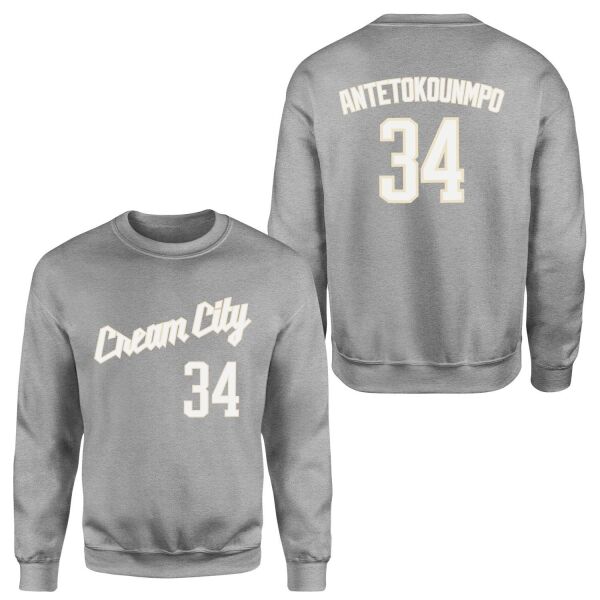Giannis Antetokounmpo Milwaukee Forma Sweatshirt XL - Gri