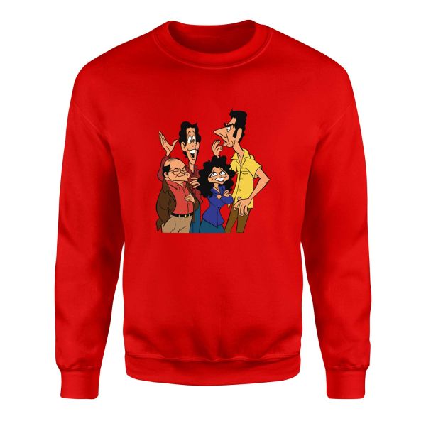 Friends of Seinfeld Sweatshirt S - Kırmızı