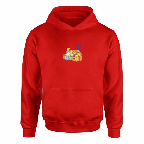 The Simpsons Family Hoodie XL - Kırmızı