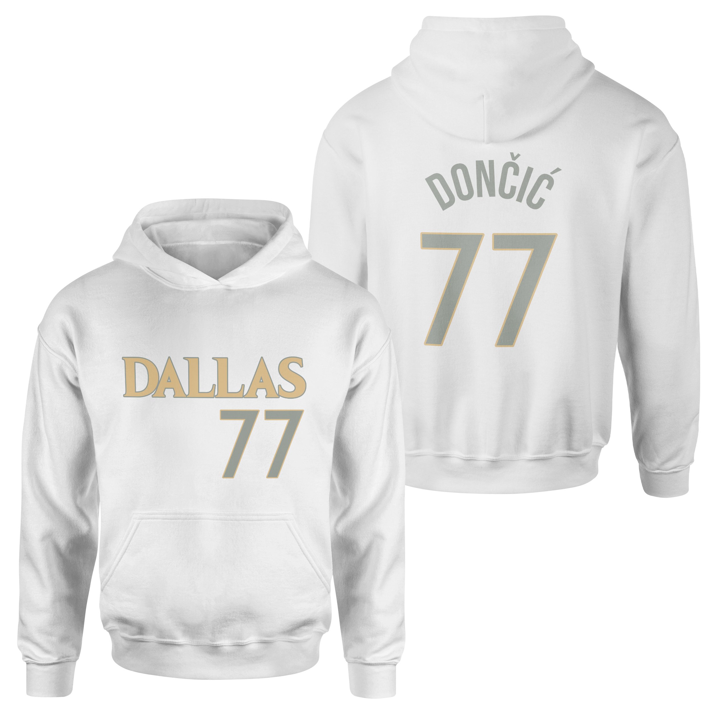 Luka Doncic 77 Forma Hoodie S - Beyaz
