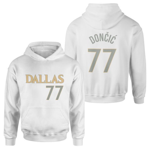 Luka Doncic 77 Forma Hoodie S - Beyaz