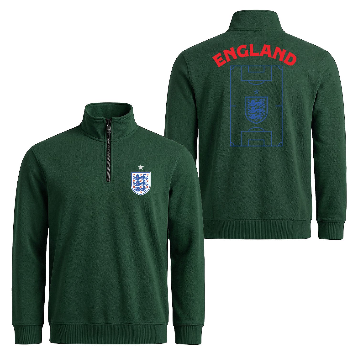 İngiltere Dünya Kupası 2026 Yarım Fermuarlı Sweatshirt XL - Nefti Yeşili