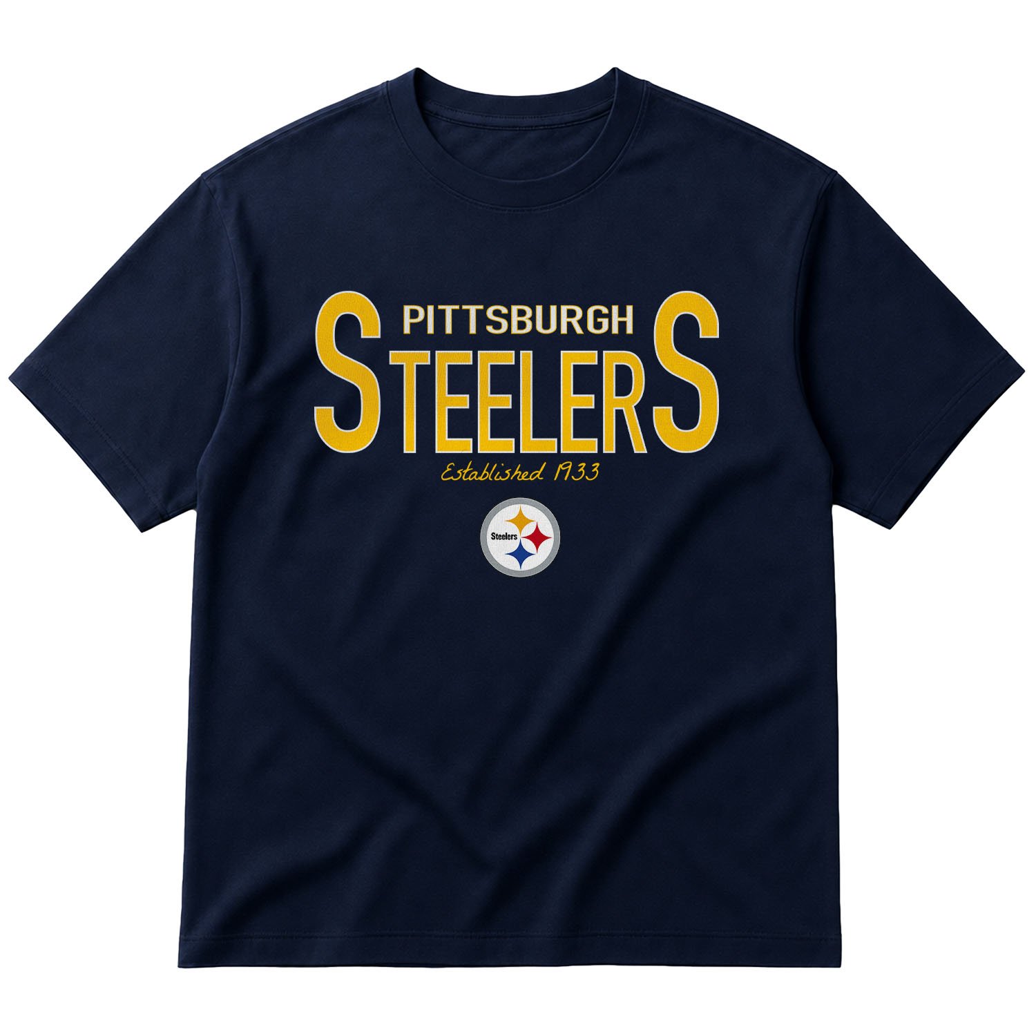 Pittsburgh Steelers Established 1933 Oversize Tişört L - İndigo Mavisi