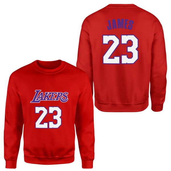 LeBron James 23 Lakers Forma Sweatshirt M - Kırmızı