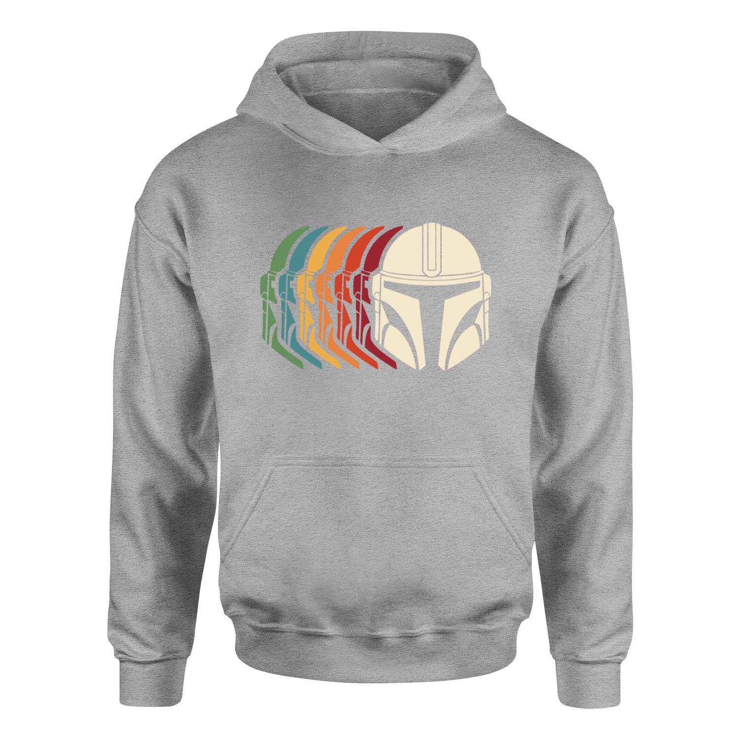 Mando Helmet Gradient Hoodie XL - Gri