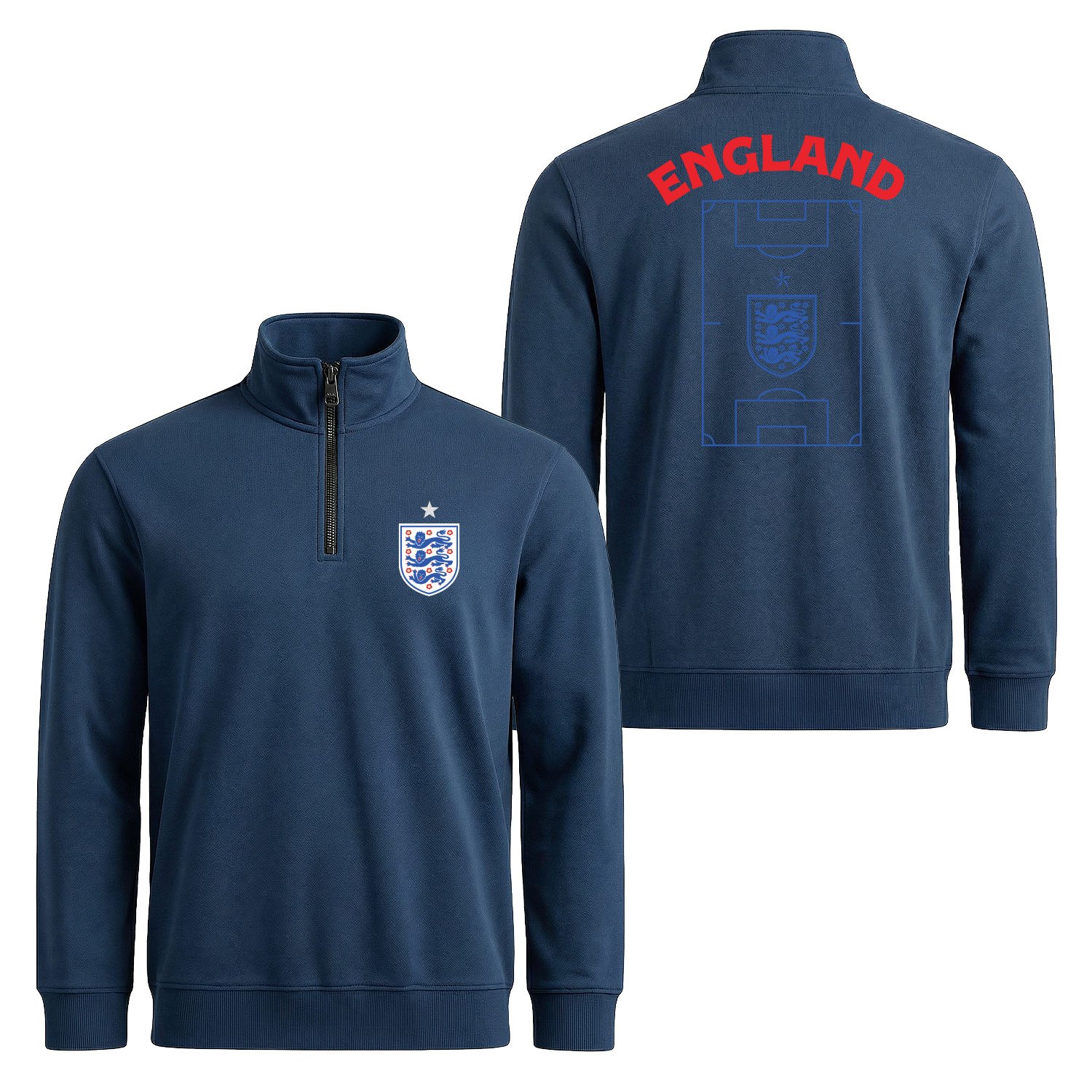 İngiltere Dünya Kupası 2026 Yarım Fermuarlı Sweatshirt L - İndigo Mavisi