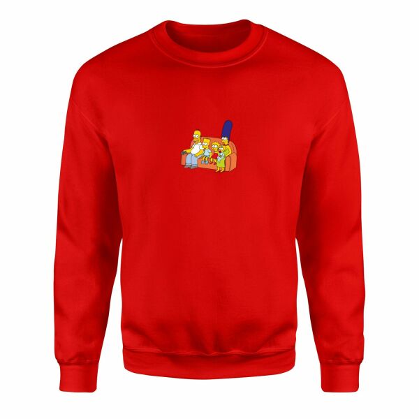 The Simpsons Family Sweatshirt XL - Kırmızı