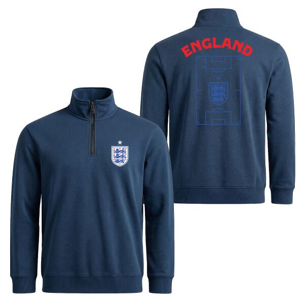 İngiltere Dünya Kupası 2026 Yarım Fermuarlı Sweatshirt XL - İndigo Mavisi