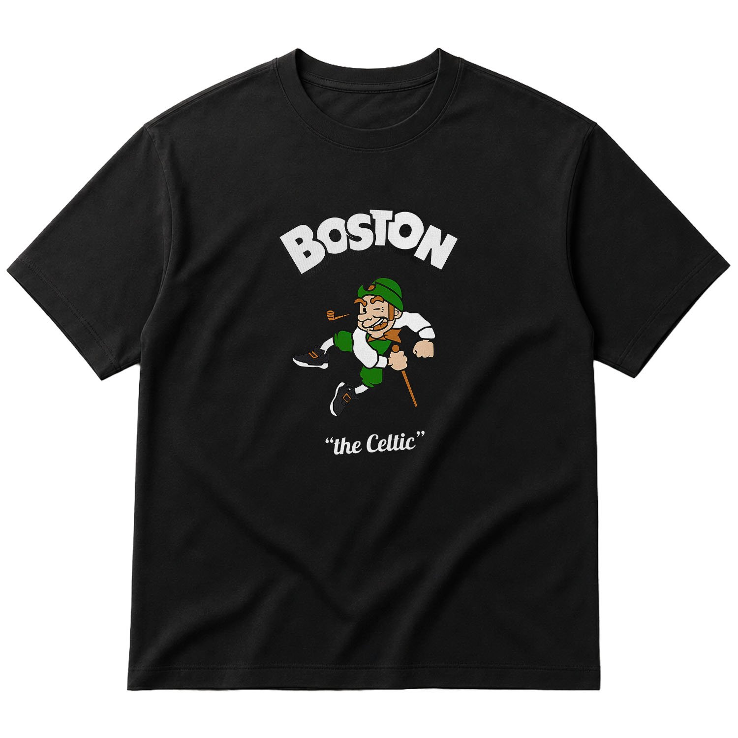 Celtics Cartoon Oversize Tişört S - Siyah