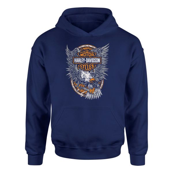 Harley-Davidson Motorcycles Hoodie L - İndigo Mavisi