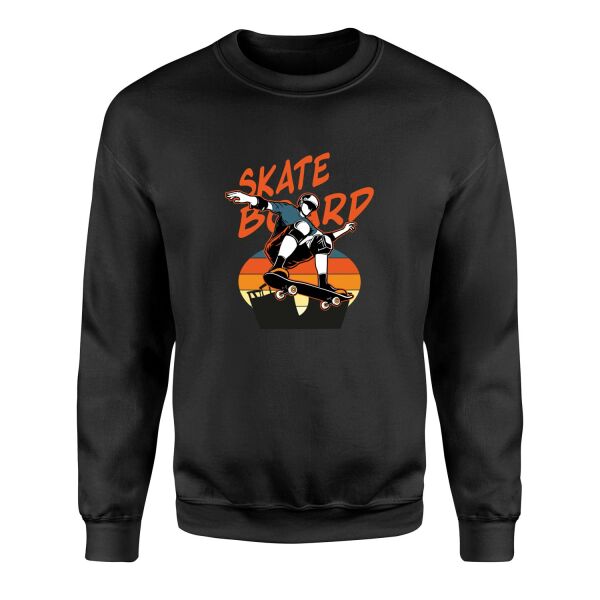 Skateboard Sweatshirt S - Siyah