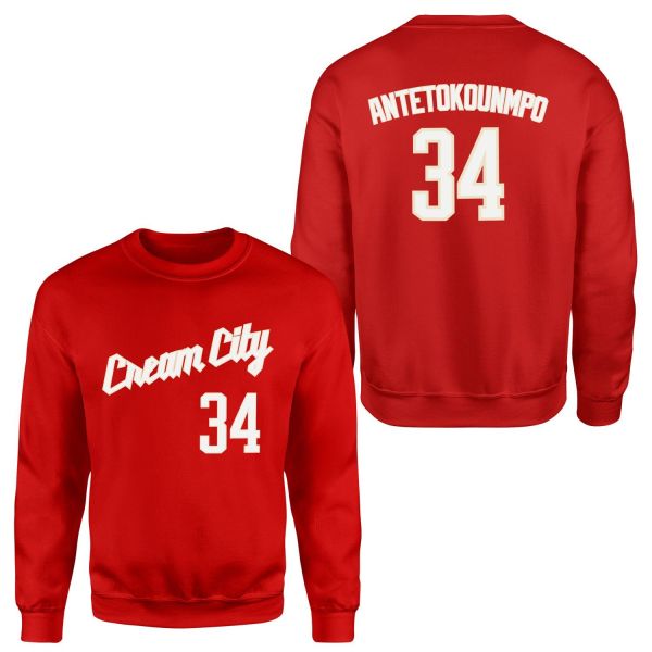 Giannis Antetokounmpo Milwaukee Forma Sweatshirt XL - Kırmızı