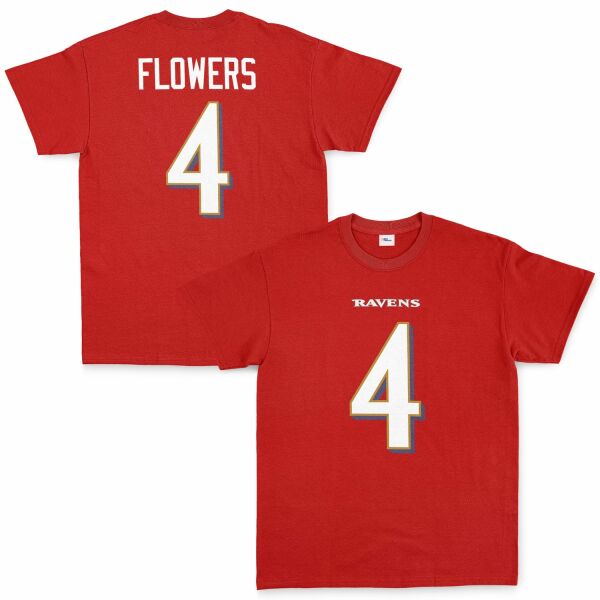 Zay Flowers Baltimore Ravens Tişört XXL - Kırmızı
