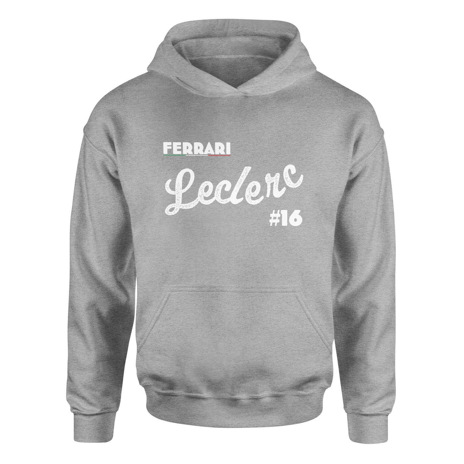 Charles Leclerc Cursive Illustration Hoodie XXL - Gri