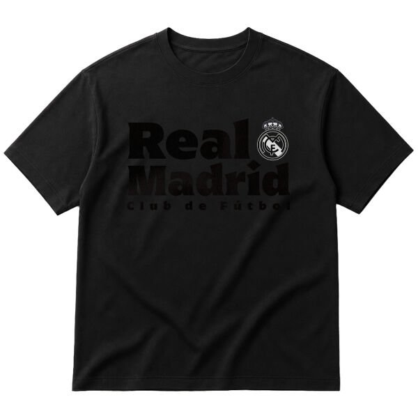 Real Madrid Club de Futbol Oversize Tişört M - Siyah