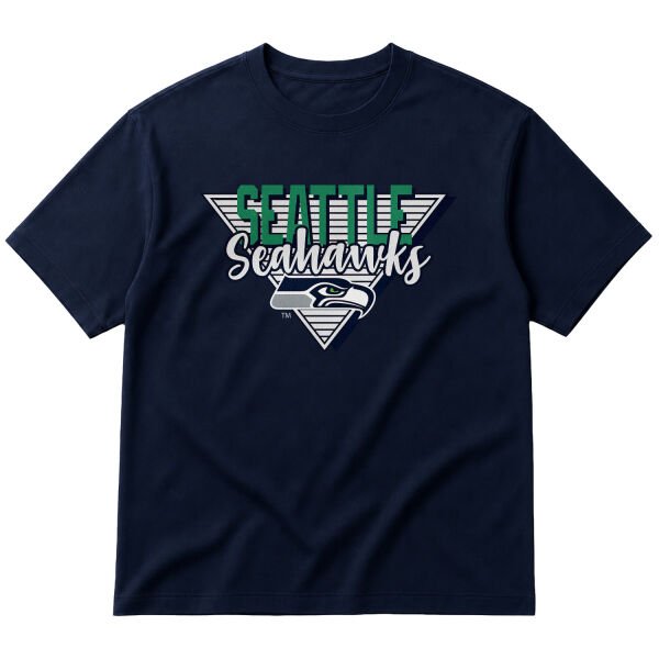 Seattle Seahawks V Oversize Tişört S - İndigo Mavisi