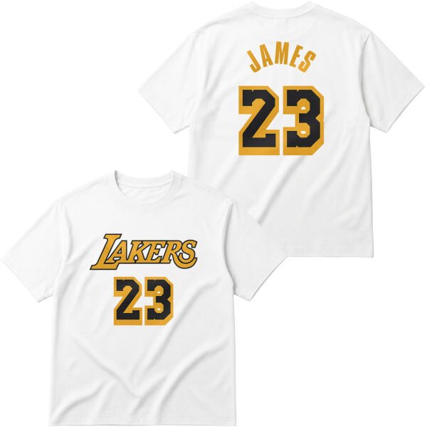 LeBron James 23 Lakers Black Oversize Tişört S - Beyaz