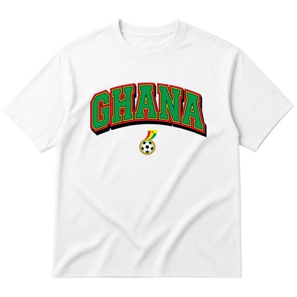 Gana 2026 Varsity Oversize Tişört L - Beyaz
