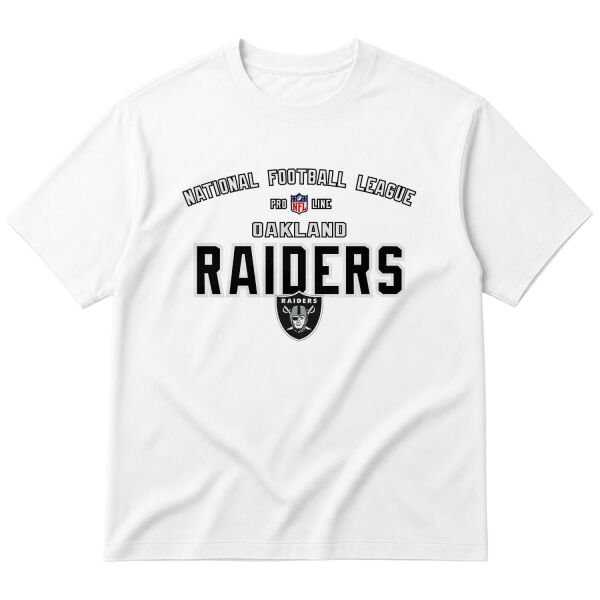 Las Vegas “Oakland” Raiders Retro Edition NFL Oversize Tişört L - Beyaz