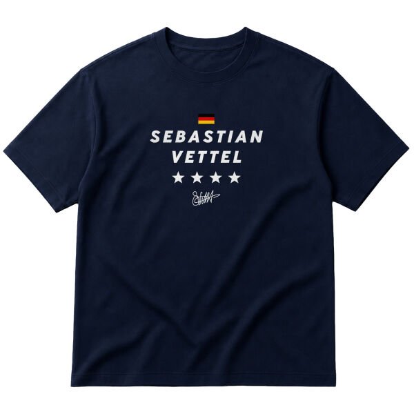 Sebastian Vettel Oversize Tişört L - İndigo Mavisi