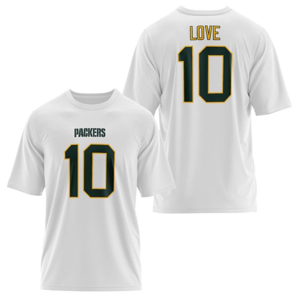 Jordan Love Green Bay Packers Oversize Tişört XL - Beyaz