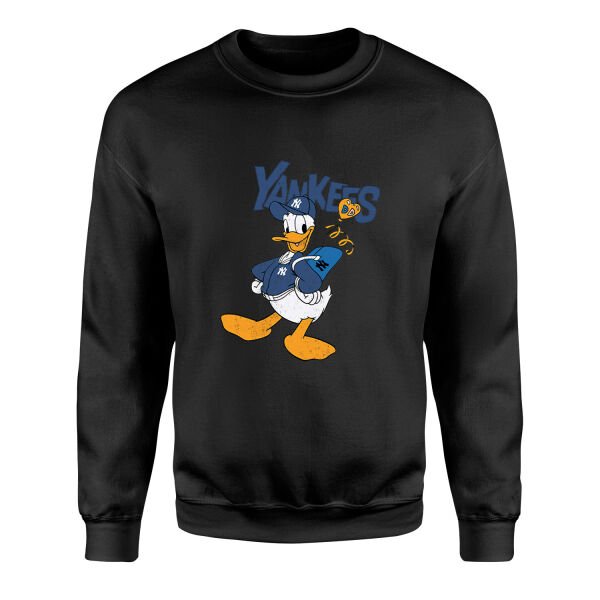 Donald Yankees Grunge Sweatshirt M - Siyah