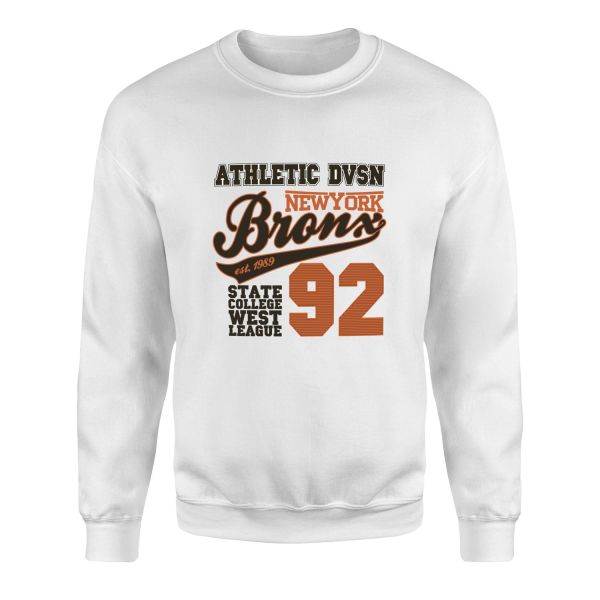 Athletic DVSN Bronx NY Sweatshirt S - Beyaz