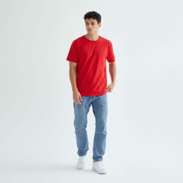Baskısız Düz Casual Tişört S - Kırmızı