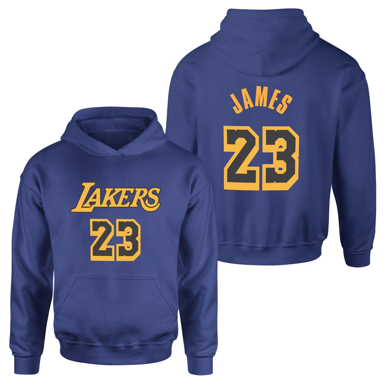 LeBron James 23 Lakers Black Hoodie XL - İndigo Mavisi