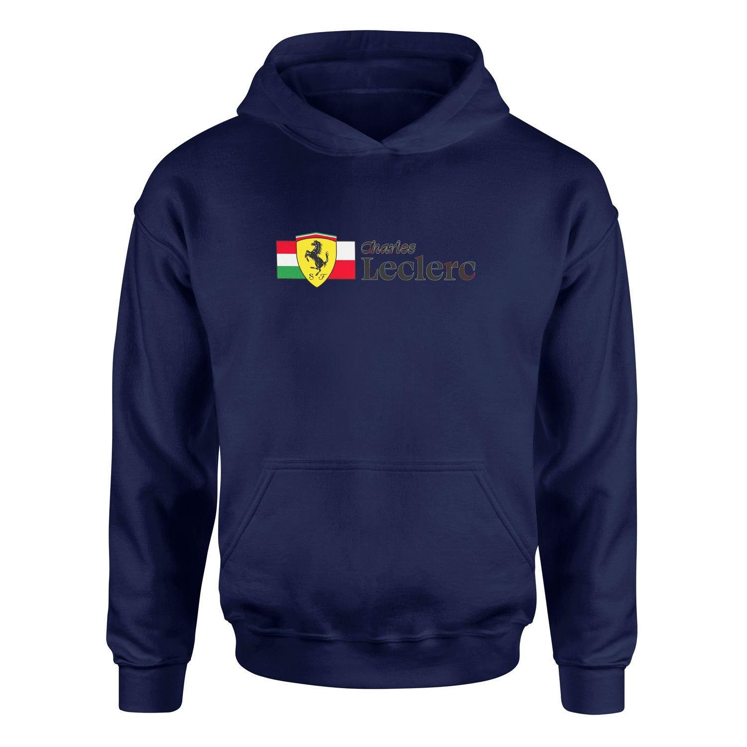 Charles Leclerc ITA-MON Elegant Hoodie S - İndigo Mavisi