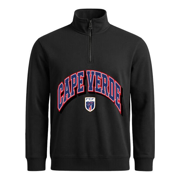 Cape Verde 2026 Varsity Yarım Fermuarlı Sweatshirt XL - Siyah