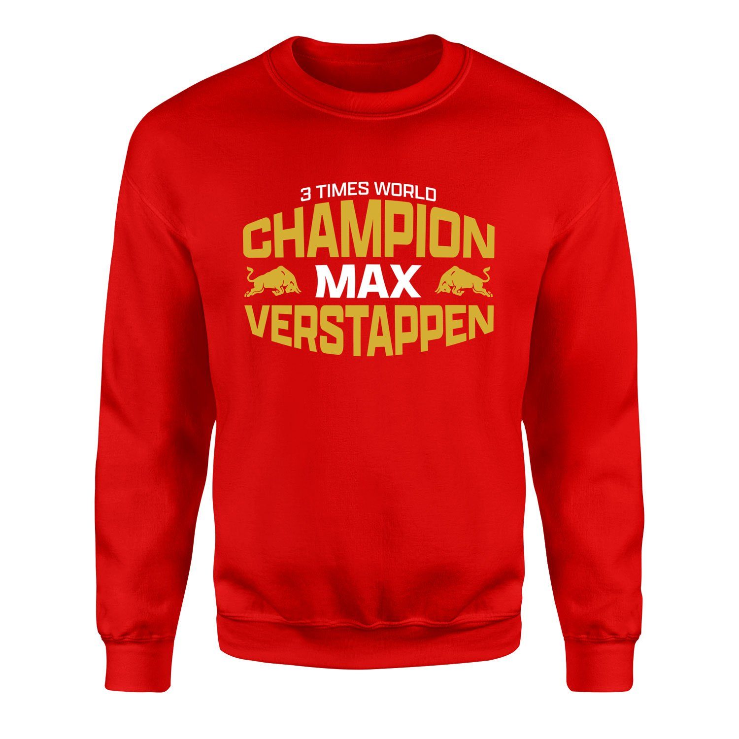Max Verstappen 3 Times World Champion Sweatshirt S - Kırmızı