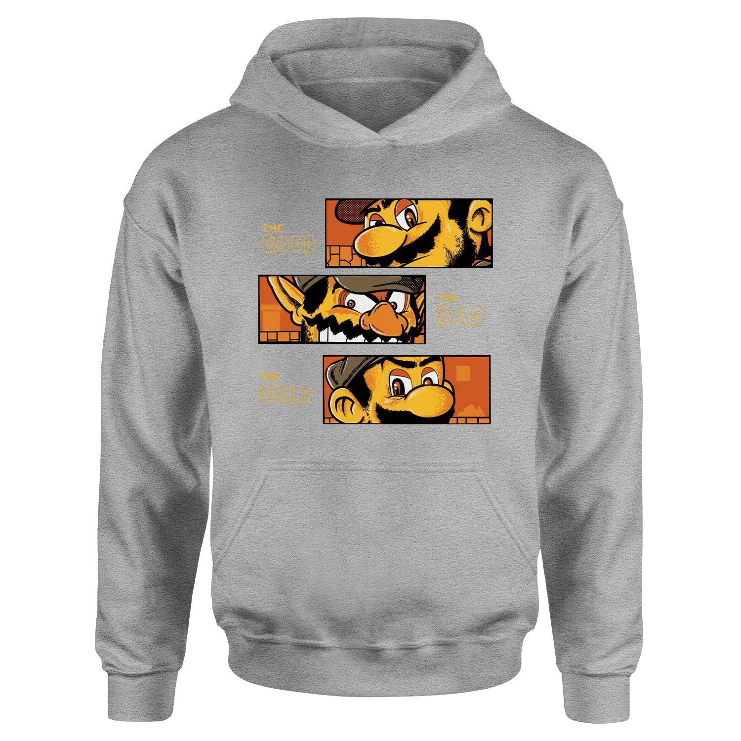 Mario Bros The Good, Bad & Ugly Hoodie M - Gri