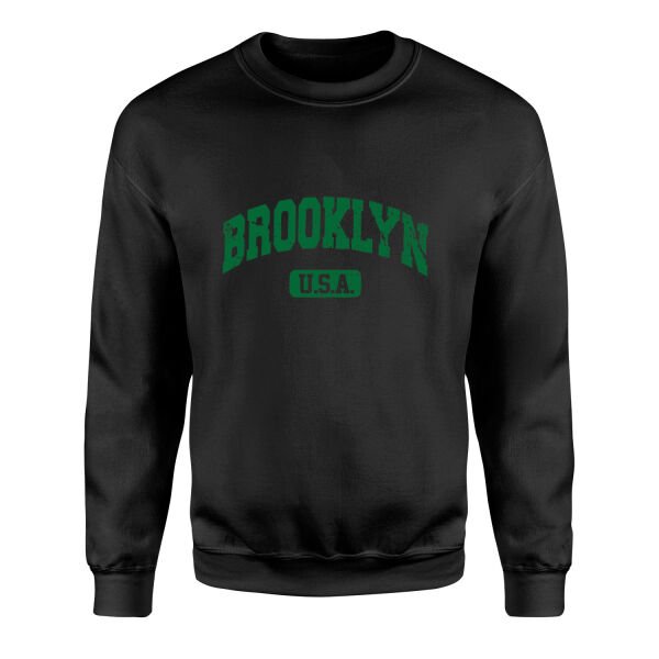 Brooklyn, USA Sweatshirt L - Siyah