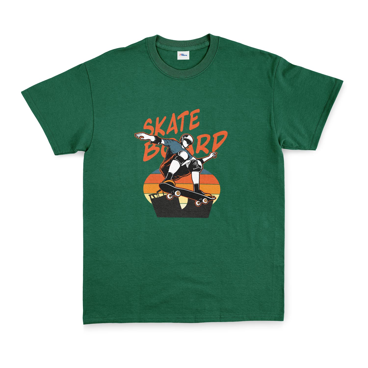 Skateboard Tişört XL - Nefti Yeşili
