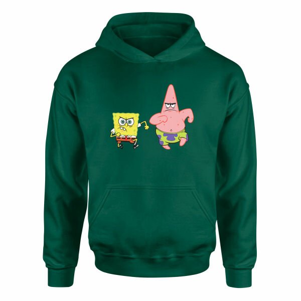 Sünger Bob ve Patrick Hoodie L - Nefti Yeşili