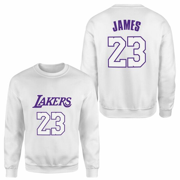 LeBron James 23 Lakers Forma Sweatshirt XXL - Beyaz
