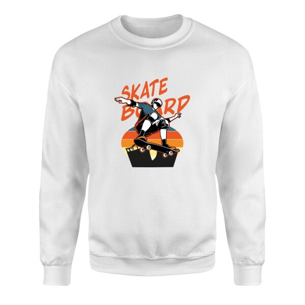 Skateboard Sweatshirt S - Beyaz