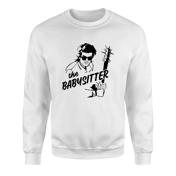 The Babysitter Sweatshirt XL - Beyaz