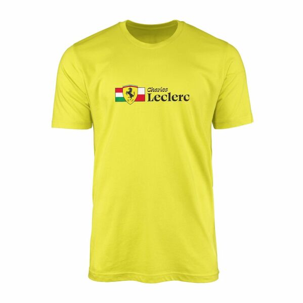 Charles Leclerc ITA-MON Elegant Tişört S - Sarı