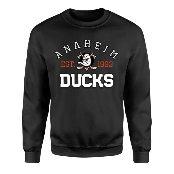 Anaheim Ducks EST. 1993 Sweatshirt S - Siyah