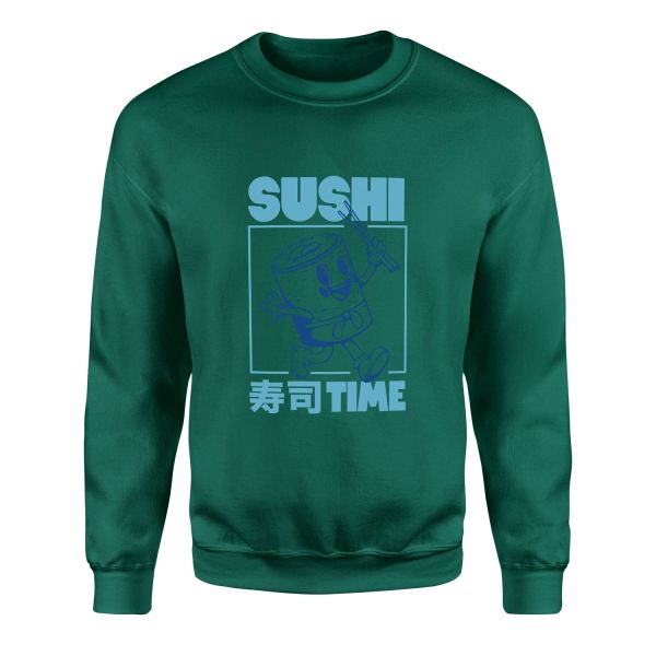 Sushi Time Sweatshirt S - Nefti Yeşili