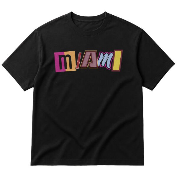 MIAMI Letter Oversize Tişört