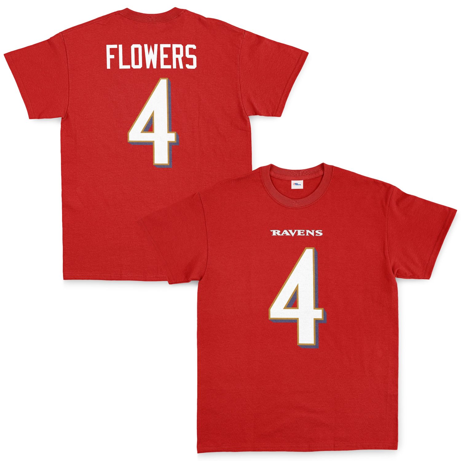 Zay Flowers Baltimore Ravens Tişört XL - Kırmızı