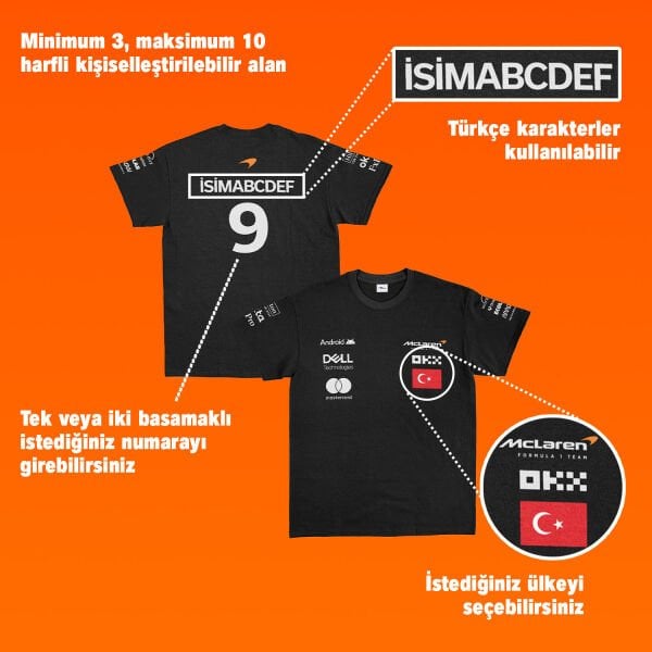 McLaren Racing Driver Edition Kişiselleştirilebilir Tişört