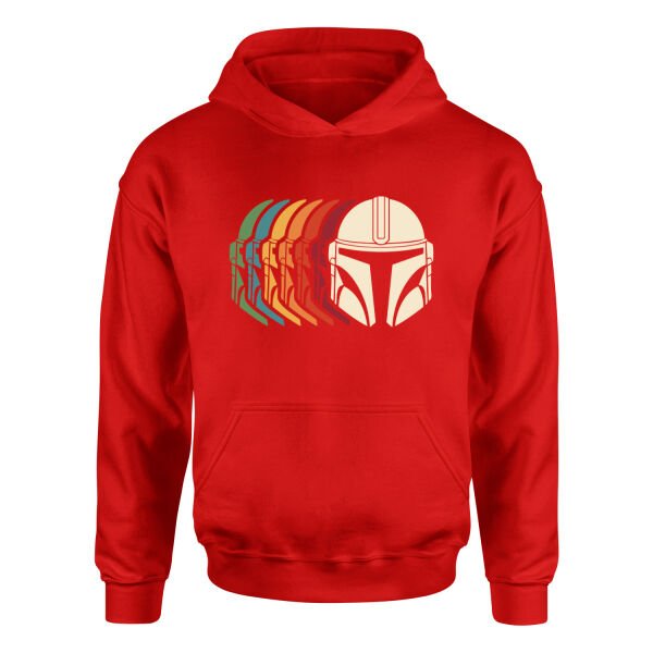 Mando Helmet Gradient Hoodie L - Kırmızı