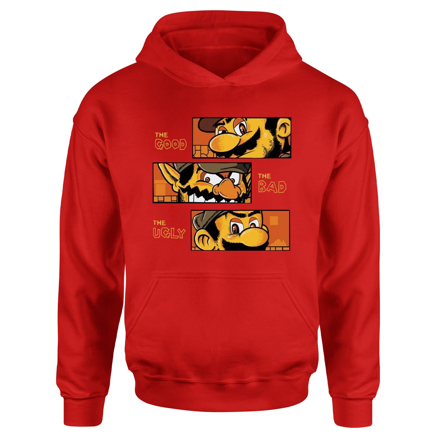 Mario Bros The Good, Bad & Ugly Hoodie M - Kırmızı