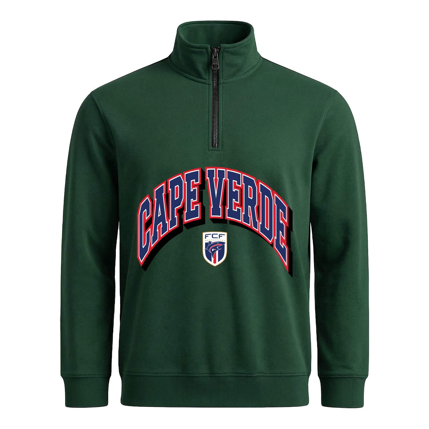 Cape Verde 2026 Varsity Yarım Fermuarlı Sweatshirt XXL - Nefti Yeşili